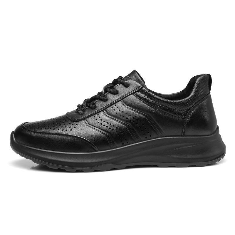 Qiangren 3515 breathable hollow daily versatile commuting shoes casual leather shoes men's style