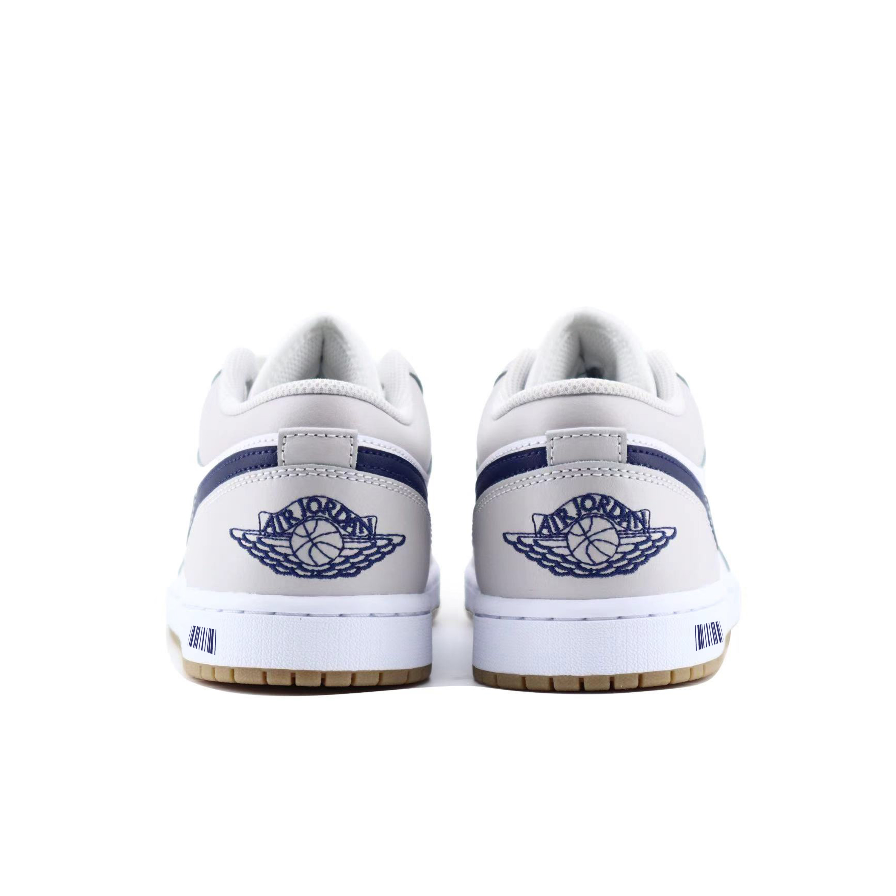 Jordan Air Jordan 1 Cushioning Slip Resistant Low top Vintage Basketball Shoes Unisex White Gray