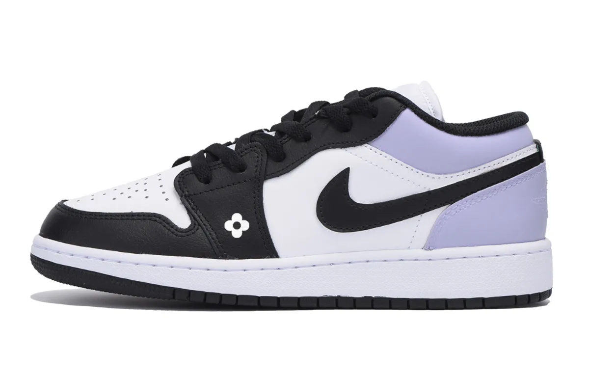Jordan Air Jordan 1 Low top Vintage Basketball Shoes Men's White Purple