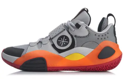 LiNing Li Ning All City8 Comfortable and Versatile Fabric Wear-Resistant Breathable Low-top Li Ning Cloud Basketball Shoes Men's Gray Orange