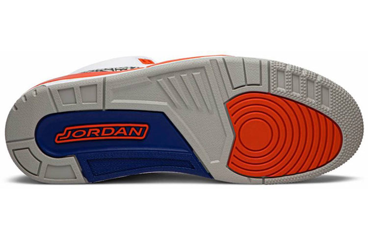 Мужские кроссовки Jordan Air Jordan 3 knicks (белый / синий / оранжевый) — фото 5