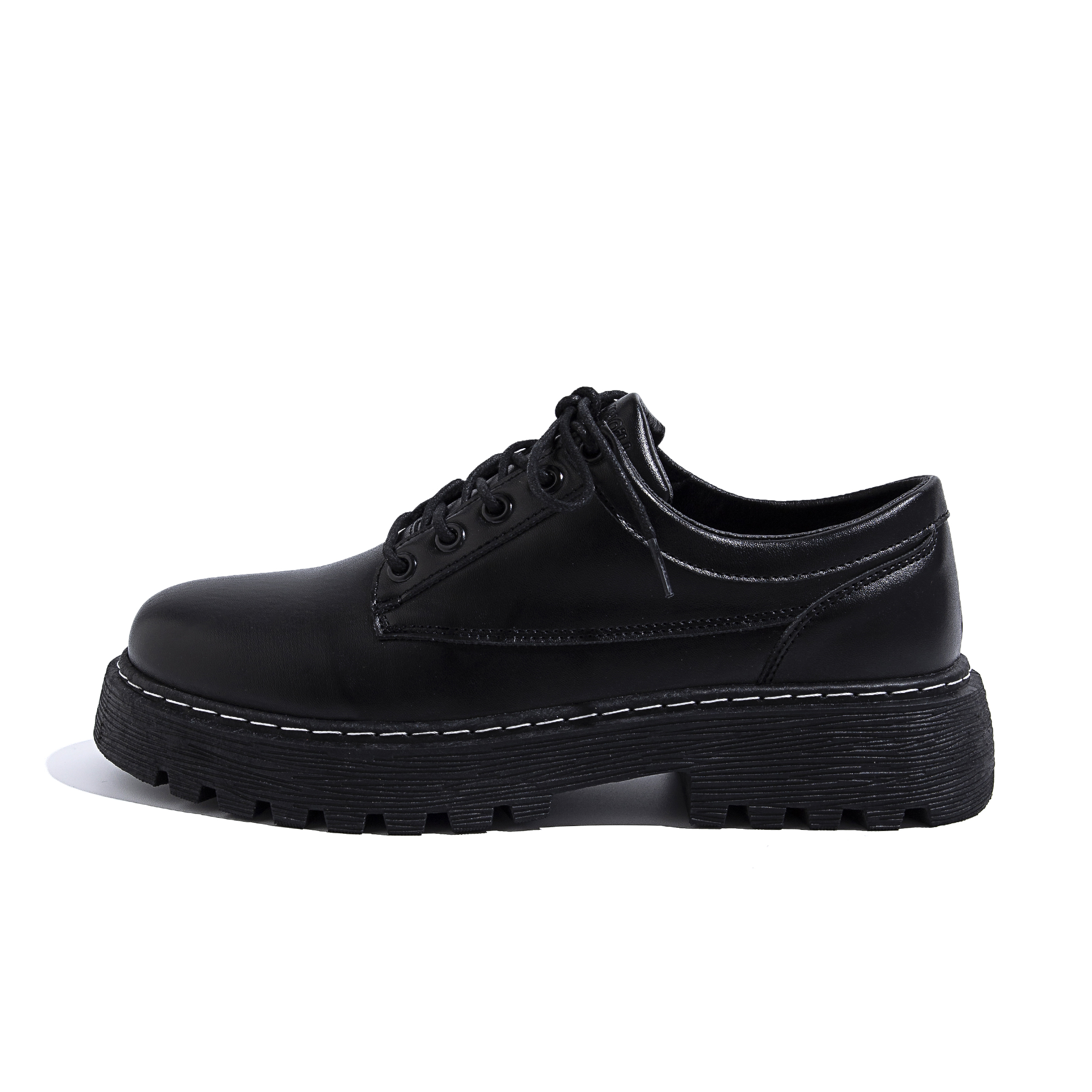 Global HUANQIU Year of the Snake limited trend, simple and breathable, classic and versatile, comfortable thick sole, small leather shoes, men's casual, men's style, black