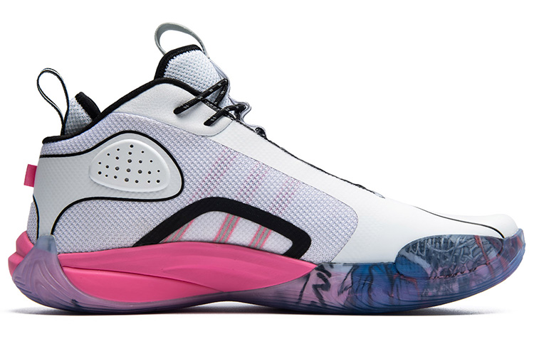 361° Zengo Cushioning Slip Resistant Abrasion Resistant Mid top Basketball Shoes Men’s White Pink