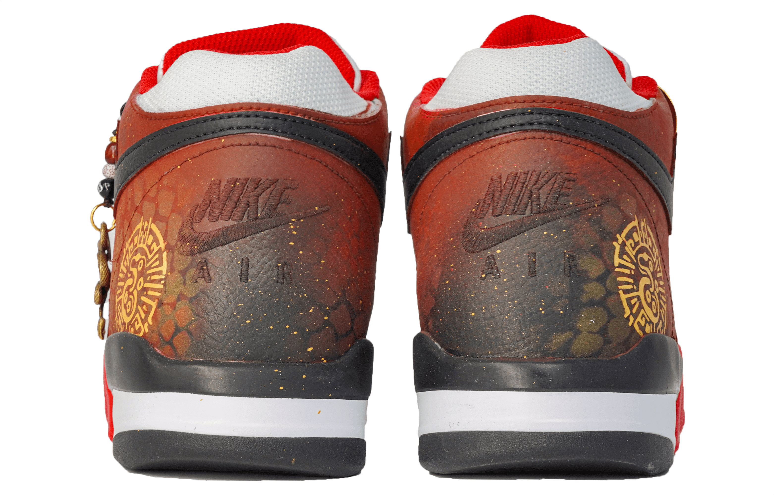 Nike Flight Legacy Slip Resistant Mid top Vintage Basketball Shoes Unisex Red White
