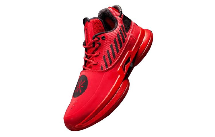 Li Ning Basketball Shoes Men’s Mid Top White/Red