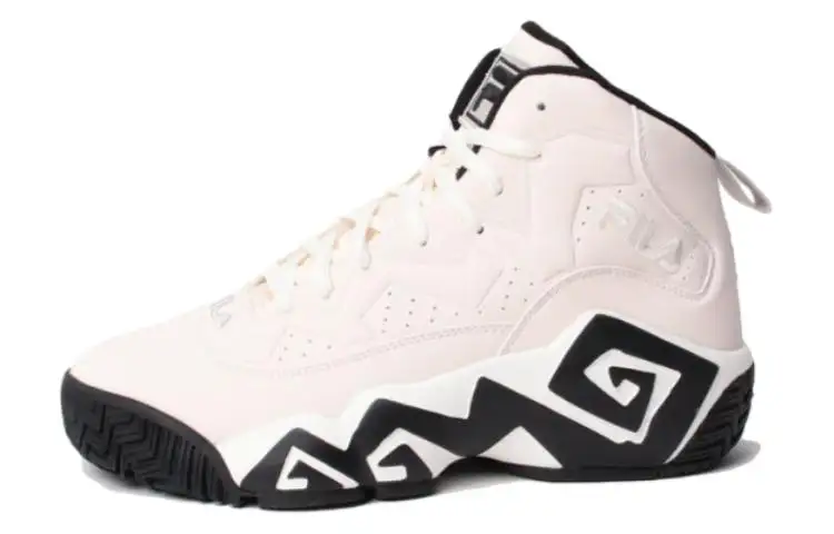 FILA MB Collection Abrasion Resistant Breathable Mid top Basketball Shoes Men's White