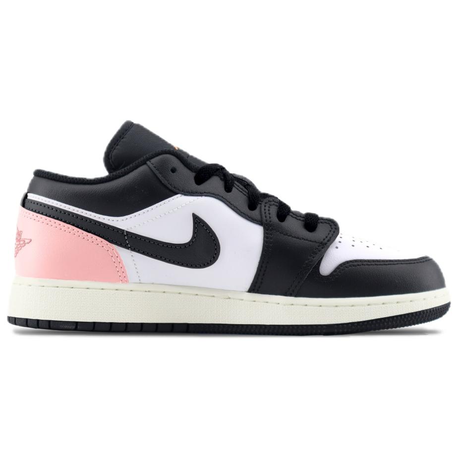 Jordan Air Jordan 1 Strawberry Oreo Abrasion Resistant Low top Vintage Basketball Shoes Unisex Black Pink