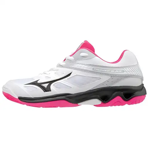 Mizuno Slip Resistant, Abrasion Resistant, Breathable Low top Training Shoes Women's Pink White