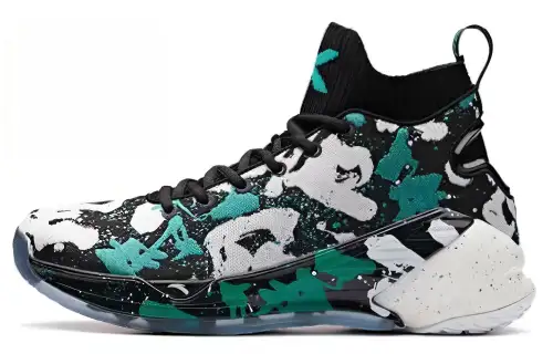 Anta KT4 Thompson IV Still Water Fabric Shock Absorbing Wear Resistant Anti-Slip Mid Top Practical Basketball Shoes Men's Green White