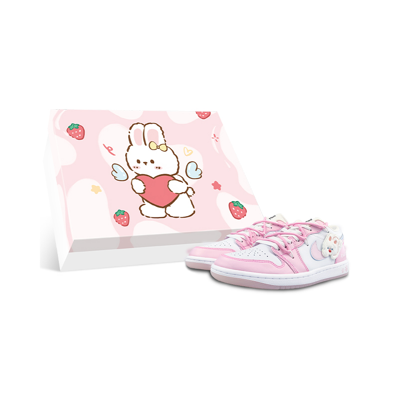 Jordan Air Jordan 1 Slip Resistant Abrasion Resistant Low top Vintage Basketball Shoes Women’s White Pink