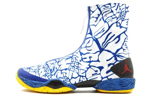 Jordan Air Jordan 28 Do The Right Thing Comfortable and Versatile High Top Basketball Shoes Men's Leopard Blue