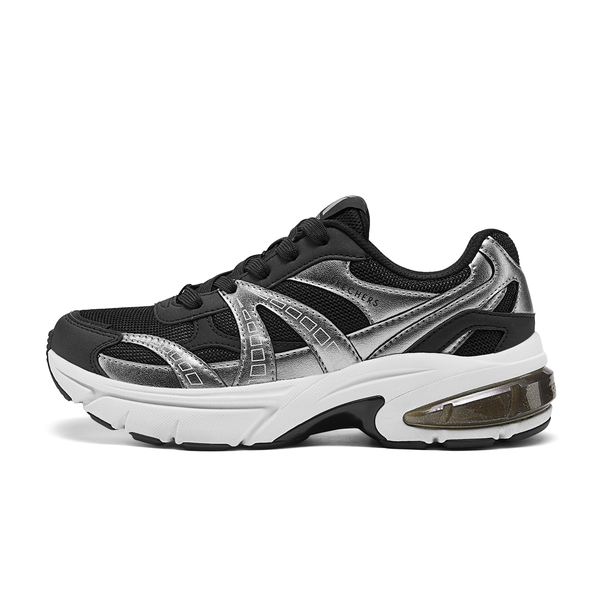 Женские кроссовки Skechers Skechers (черно-серебристый)