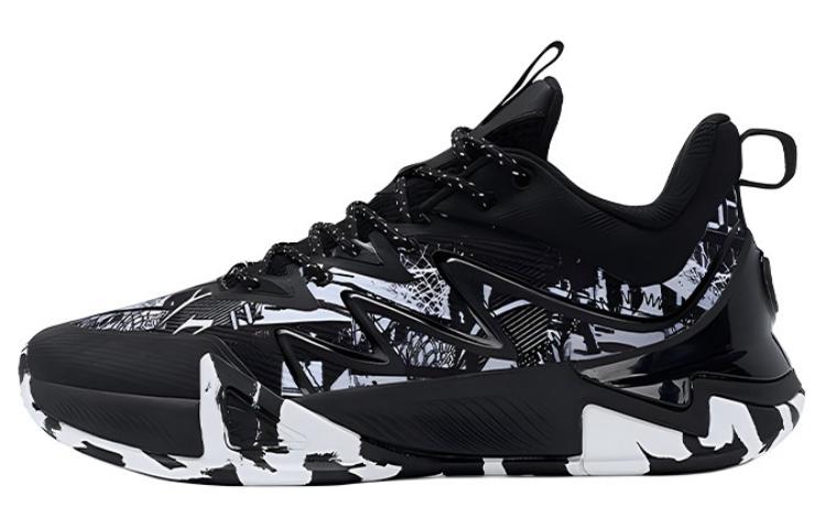 XTEP Cushioning Slip Resistant Low top Basketball Shoes Men’s Black White
