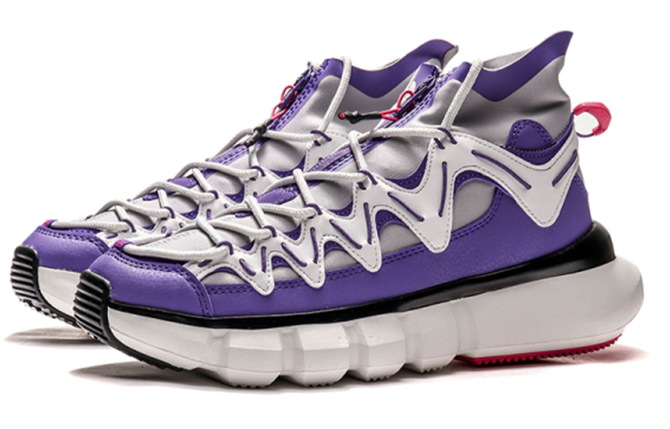 Li Ning Essence 2.3 Slip Resistant Abrasion Resistant High top Vintage Basketball Shoes Women’s Purple