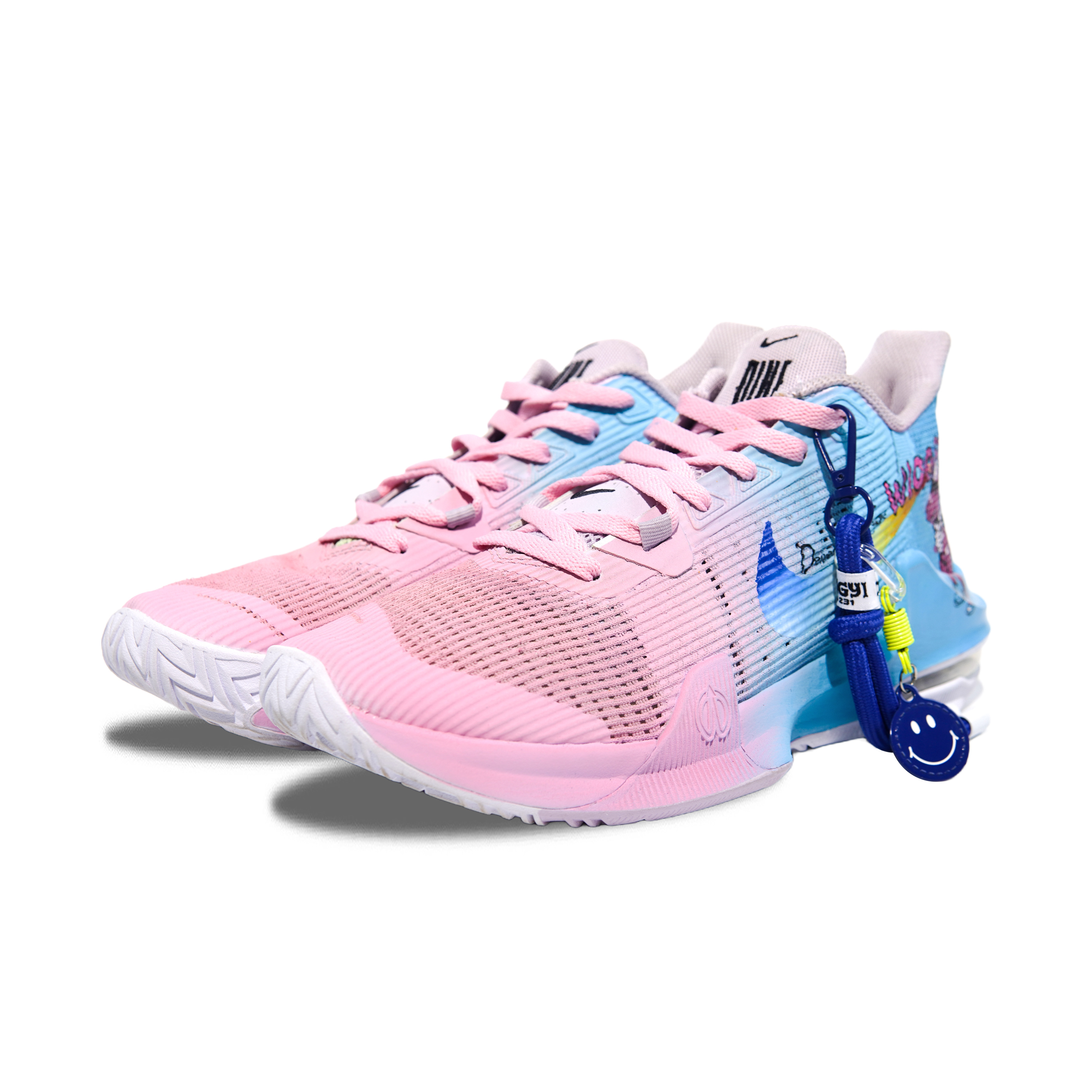 Nike Air Max Impact 3 Fabric Cushioning Slip Resistant Abrasion Resistant Low top Basketball Shoes Unisex Blue Pink