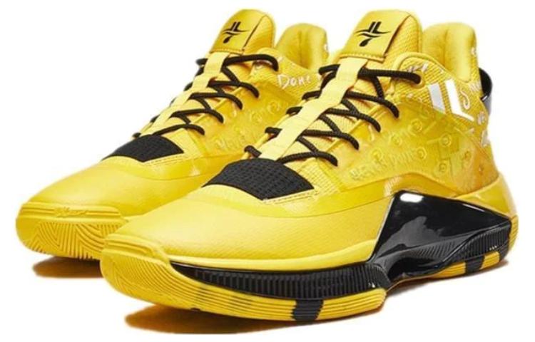 XTEP Levitation 4 Playoff Color Scheme Battle Boots Cushioned Slip-Resistant Mid-Top Basketball Shoes Men’s Yellow