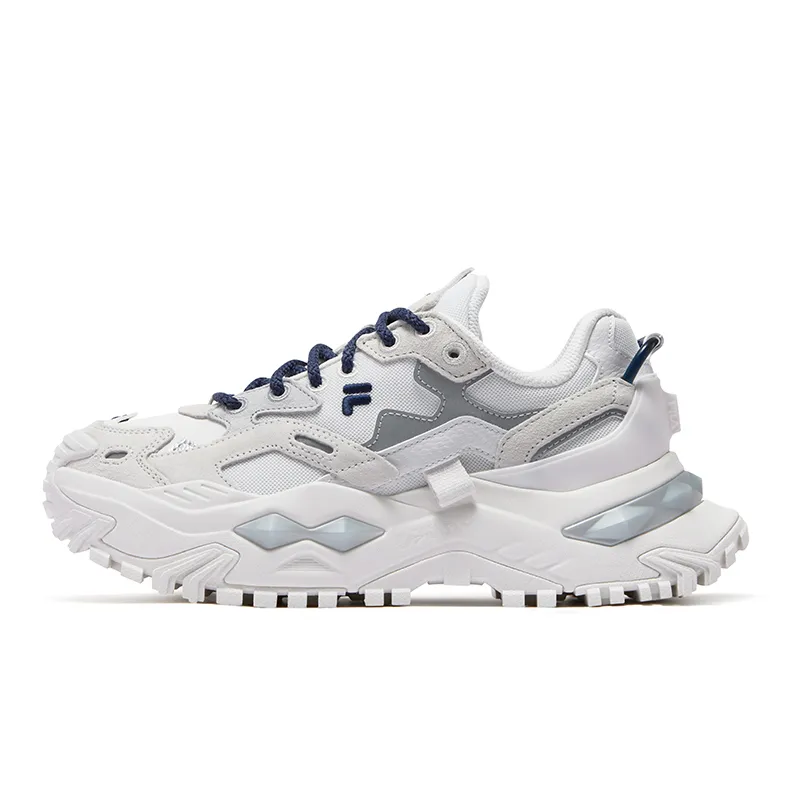 FILA FUSION Bianco, Snow Topped Yulan Magnolia Height Increasing Low top Chunky Sneakers Women's