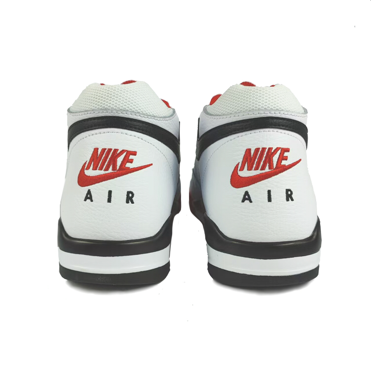 Nike Flight Legacy Slip Resistant Abrasion Resistant Mid top Vintage Basketball Shoes Unisex Red White