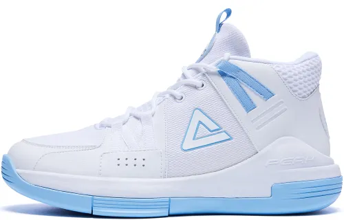 PEAK Textile, Leather Cushioning Slip Resistant Abrasion Resistant Coverage Support High top Basketball Shoes Men's