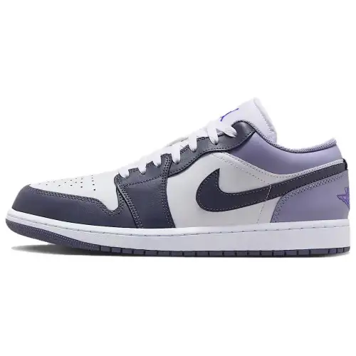 Jordan Air Jordan 1 Cushioning Low top Vintage Basketball Shoes Men's Purple White
