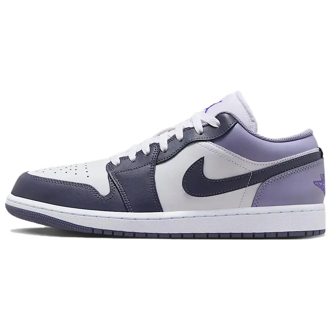 Jordan Air Jordan 1 Cushioning Low top Vintage Basketball Shoes Men's Purple White