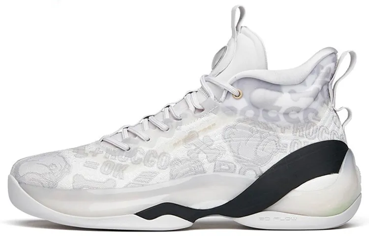 Anta KT7 Thompson ROCCO Cushioning Support High top Performance Basketball Shoes Men's Gray White