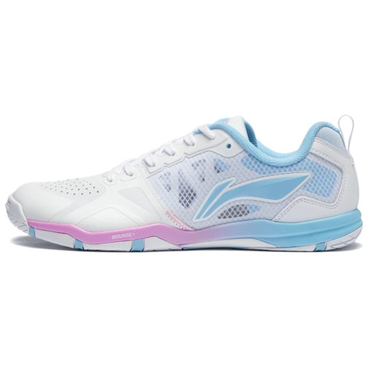 Li Ning Cushioning, Wear Resistant Low top Table Tennis Shoes Unisex White Blue