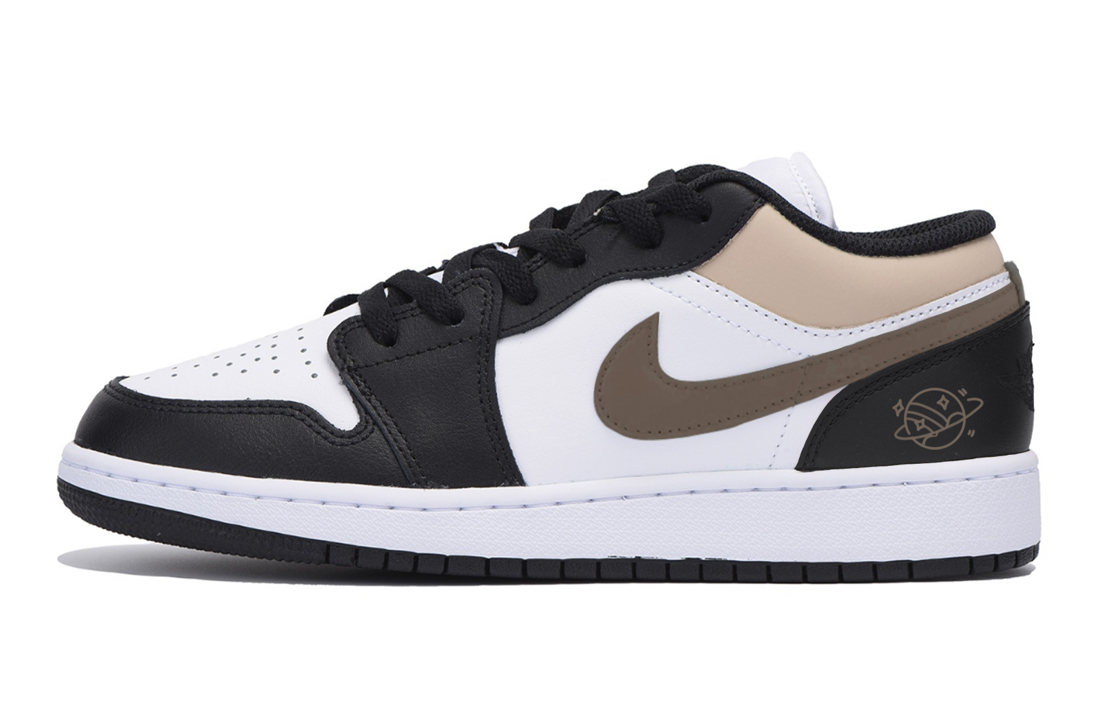 Jordan Air Jordan 1 Abrasion Resistant Slip Resistant Low top Vintage Basketball Shoes Men’s Black White Brown