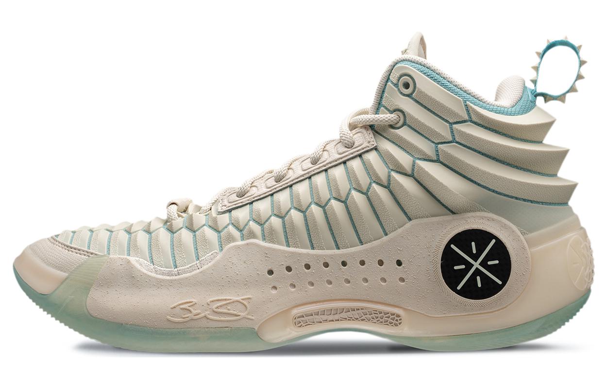 LiNing Li Ning WOW 10 White Dragon Sports Comfortable Shock Absorption Light Rebound High Top Basketball Shoes Men's Swan White