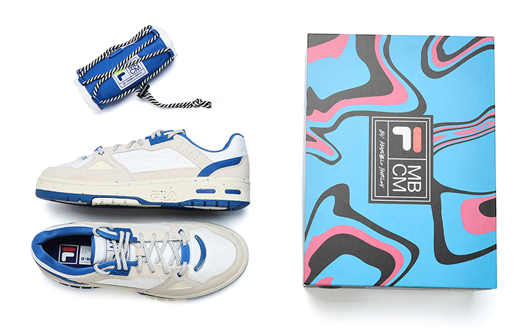 Marcelo Burlon X FILA FUSION Marcelo Burlon Collaboration Collection Vintage Basketball Shoes Women’s Low Top Bright White/Antique White
