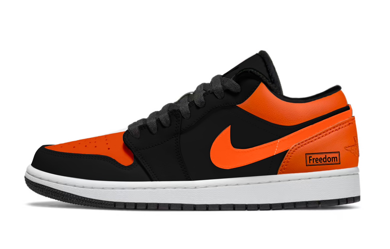Jordan Air Jordan 1 Abrasion Resistant Low top Vintage Basketball Shoes Unisex Black Orange