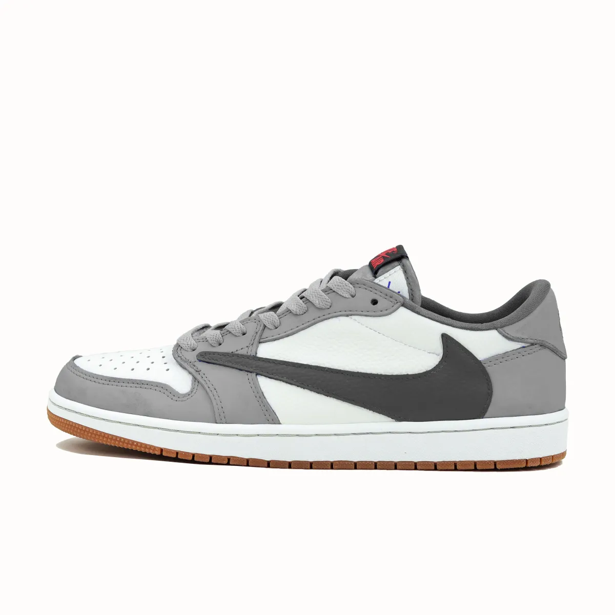 Travis Scott x Jordan Air Jordan 1 Cushioning Slip Resistant Low top Vintage Basketball Shoes Unisex White Gray