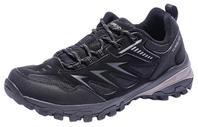 TOREAD Comfortable Slip Resistant Abrasion Resistant Support Low top Hiking Shoes Men’s Black