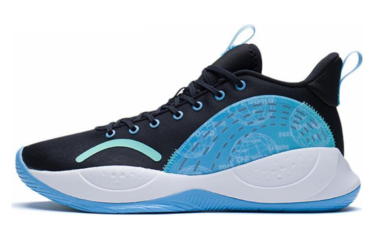 Li Ning Magic Cloud Cushioning Slip Resistant Abrasion Resistant Rebound Low top Basketball Shoes Men's Black Blue
