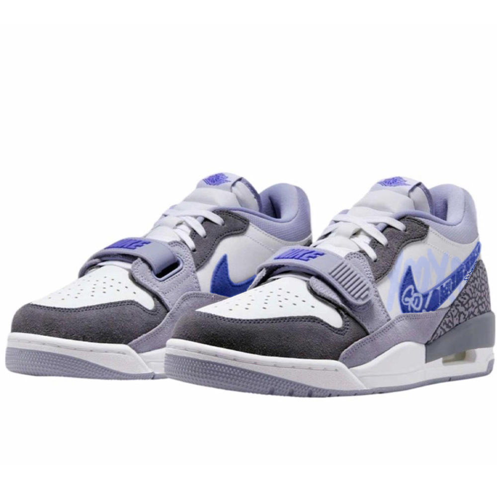 Jordan Legacy 312 Blueberry Storm Abrasion Resistant Low top Vintage Basketball Shoes Men’s White Blue Purple