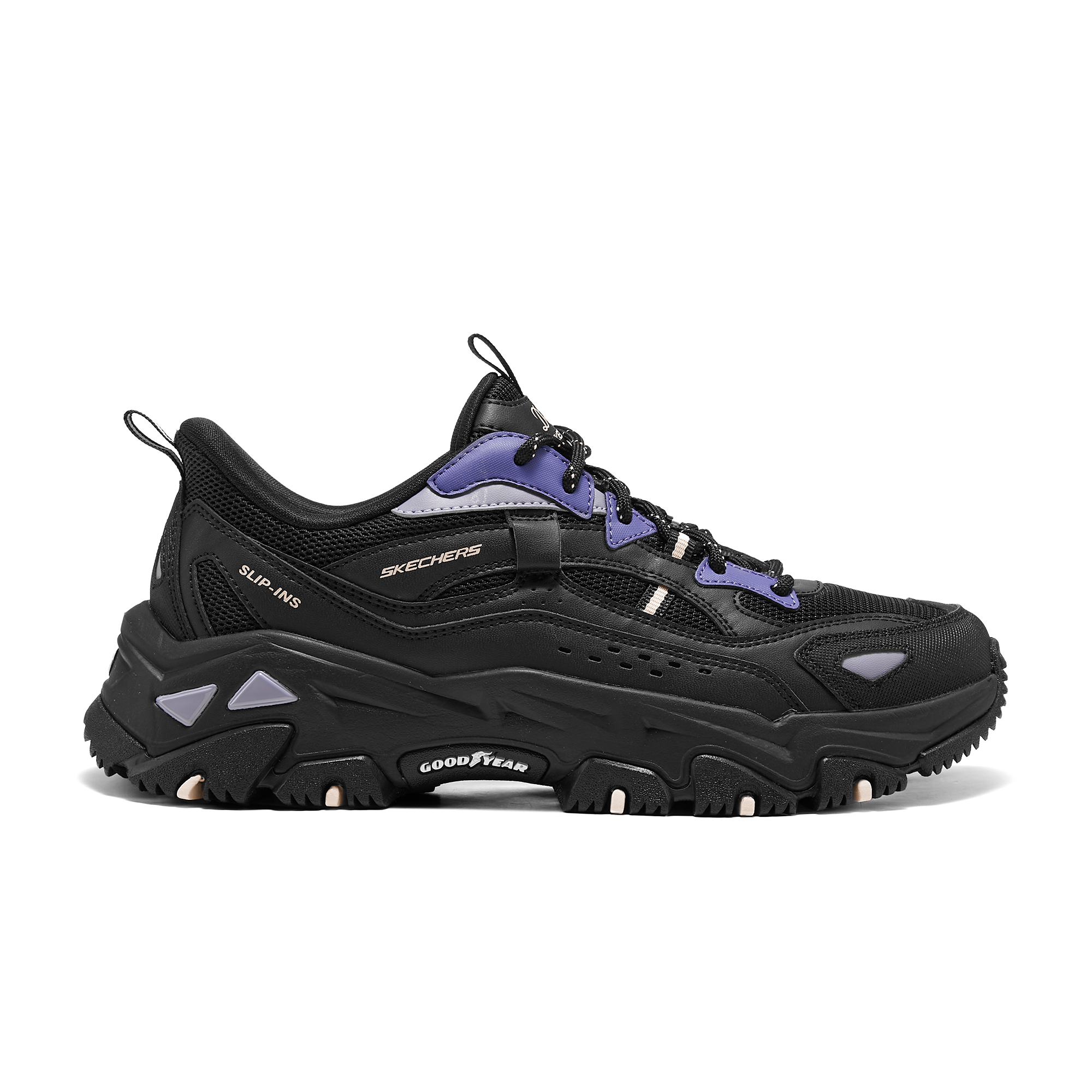 Skechers Abrasion Resistant Low top Casual Shoes Women’s Black Purple