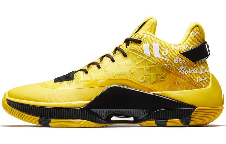 XTEP Levitation 4 Playoff Color Scheme Battle Boots Cushioned Slip-Resistant Mid-Top Basketball Shoes Men’s Yellow