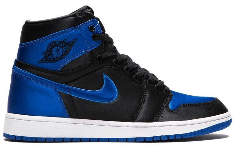 Мужские кроссовки Jordan Air Jordan 1 Retro Satin Royal (сине-черные) — 黑/皇家/白 — фото 2