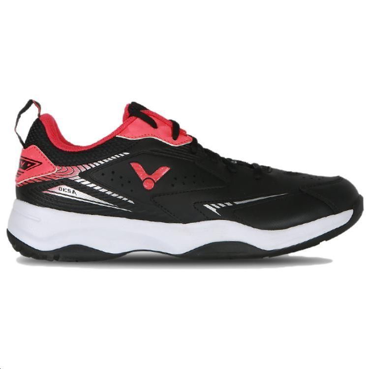 VICTOR Slip Resistant Badminton Shoes Unisex Black Red