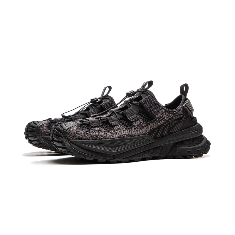 LiNing Outdoor CF Tracing Shock Absorbers Slip Resistant Abrasion Resistant Low top Hiking Shoes Unisex Black Gray