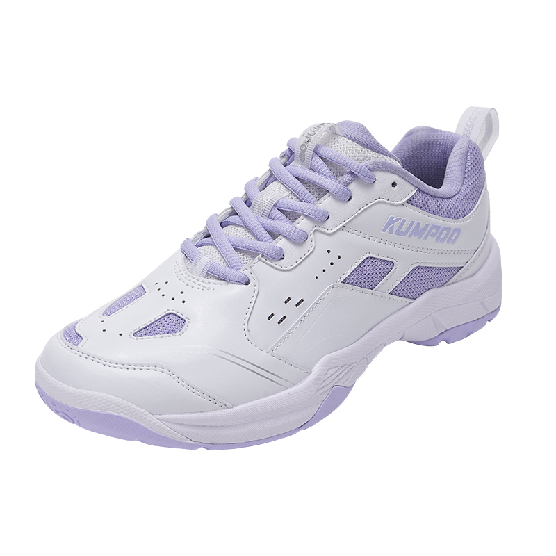 KUMPOO Cushioning Breathable Support Low top Badminton Shoes Unisex White Purple