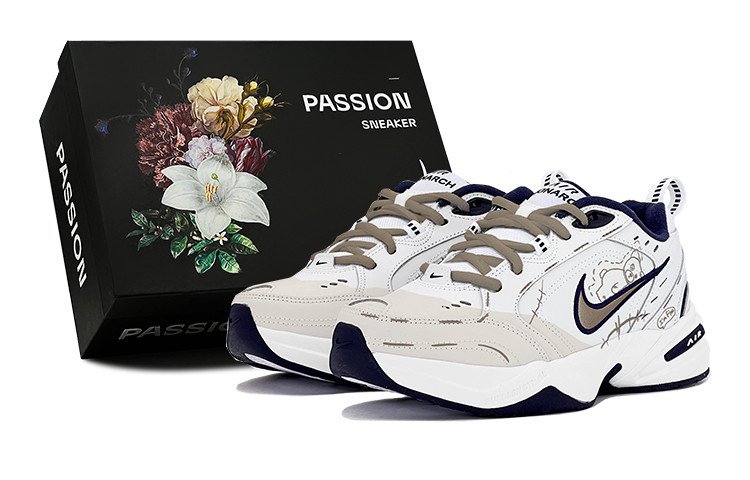 Nike Air Monarch 4 Textile, Leather Cushioning Low top Chunky Sneakers Unisex Khaki