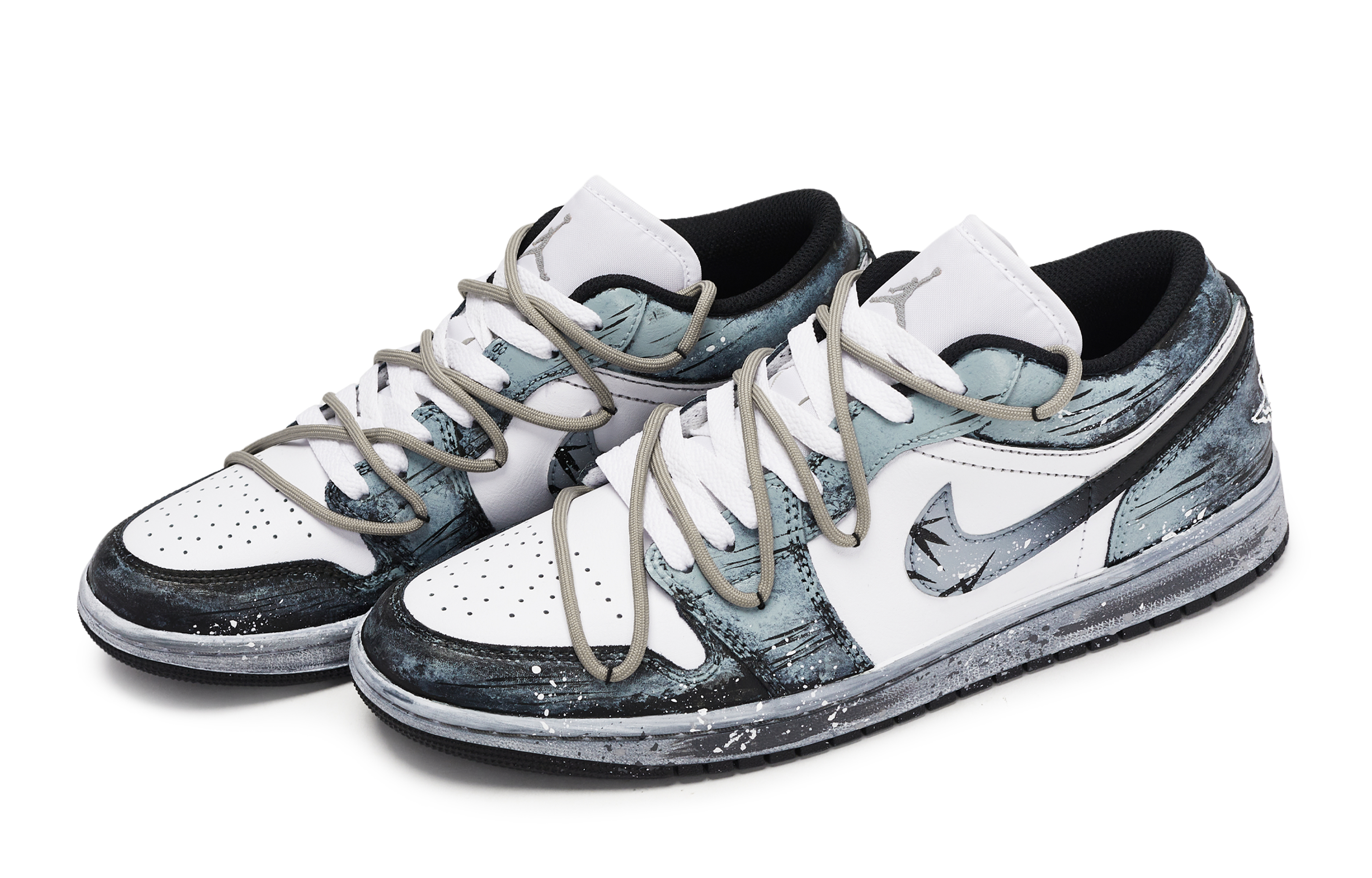 Jordan Air Jordan 1 Vintage Basketball Shoes Unisex Low Top Black/White/Gray
