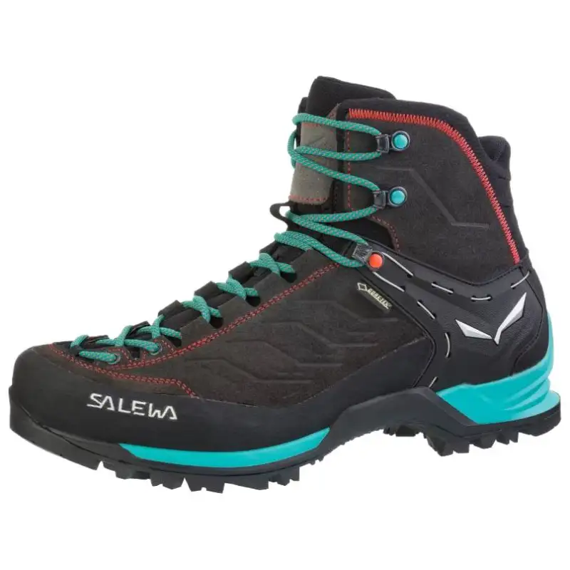 SALEWA GORE TEX Fabric Lightweight Slip Resistant, Abrasion Resistant, Waterproof Mid top Hiking Shoes Women's Black