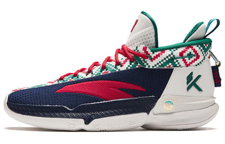 Anta KT9 Nitrogen Technology Cushioning Abrasion Resistant Breathable Mid top Basketball Shoes Men's Blue White Red