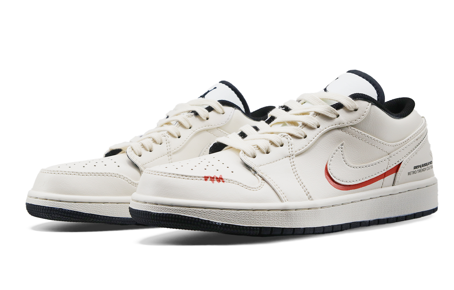 Jordan Air Jordan 1 Cushioning Slip Resistant Low top Vintage Basketball Shoes Unisex Khaki