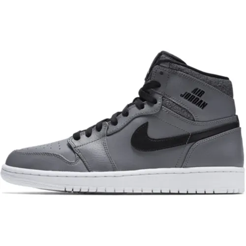 Jordan Air Jordan 1 Retro Rare Air Patch Comfortable High Top Retro Basketball Shoes Men's Black Gray