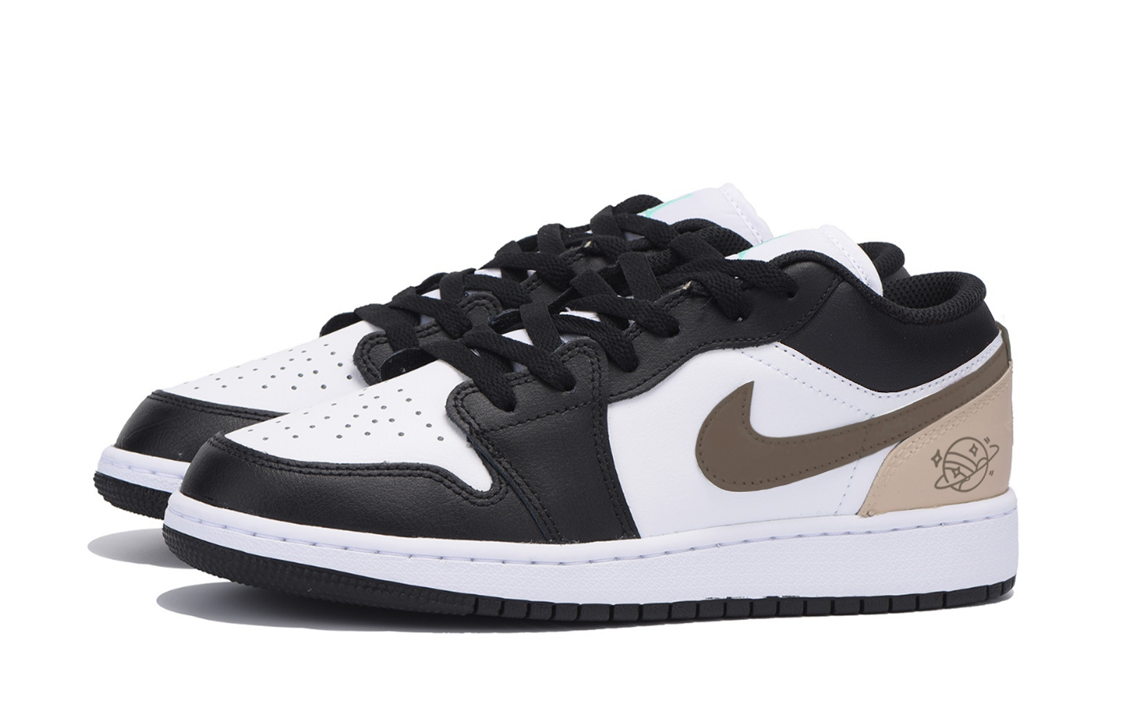 Jordan Air Jordan 1 Slip Resistant Abrasion Resistant Low top Vintage Basketball Shoes Men’s Black Brown
