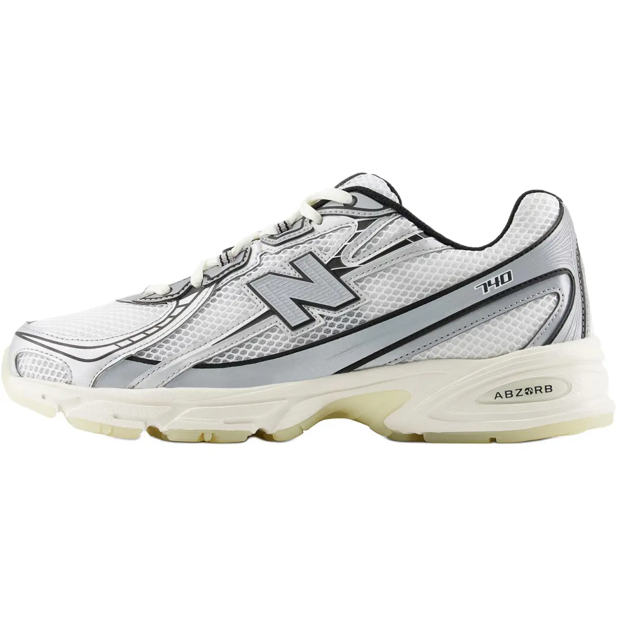 New Balance NB 740 Abrasion Resistant Low top Chunky Sneakers Unisex White Gray