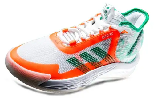 Adidas Adizero Select Abrasion Resistant Breathable Low top Basketball Shoes Men's Green Orange White
